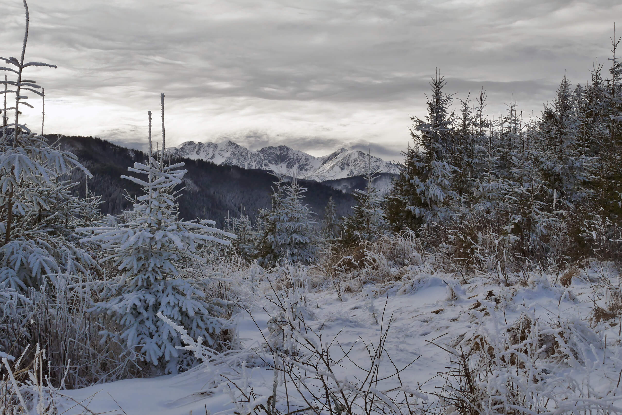 zima w górach